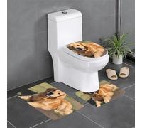 YYHWHJDE Golden Retriever Lot de 3 tapis de sol antidérapants et durables pour salle de bain