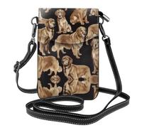 YYHWHJDE Golden Retrievers Sac à bandoulière en cuir véritable pour téléphone portable