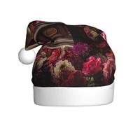 YYHWHJDE Gramophone among flowers Prints Chapeau de Noël pour adulte Doux et léger
