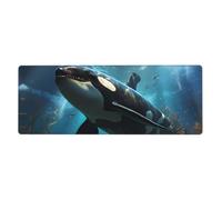 YYHWHJDE Grand tapis de souris avec image d'épaulards extra large, clavier de jeu antidérapant, version épaisse, 30,5 x 80 cm