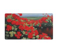 YYHWHJDE Grand tapis de souris de bureau avec imprimé de plantes en pot de géranium rouge, 40,6 x 74,9 cm : forte adhérence et durabilité, épais et antidérapant