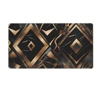 YYHWHJDE Grand tapis de souris de bureau avec motif pierre noire et dorée 40,6 x 74,9 cm : forte adhérence et durabilité, épais et antidérapant