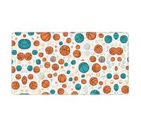 YYHWHJDE Grand tapis de souris de jeu de bureau avec motif de sport de basket-ball, 40,6 x 74,9 cm : forte adhérence et durabilité, épais et antidérapant