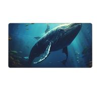 YYHWHJDE Grand tapis de souris de jeu de bureau Motif baleine sous-marine 40,6 x 74,9 cm : forte adhérence et durabilité, épais et antidérapant