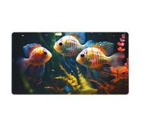 YYHWHJDE Grand tapis de souris de jeu de bureau Motif poissons tropicaux 40,6 x 74,9 cm : forte adhérence et durabilité, épais et antidérapant