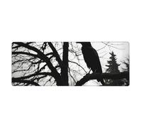 YYHWHJDE Grand tapis de souris imprimé corbeau sur branche 30,5 x 80 cm pour l'apprentissage des jeux au bureau