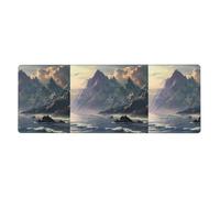 YYHWHJDE Grand tapis de souris imprimé montagnes et mers - Pour ordinateur de bureau - Version épaisse - 30,5 x 80 cm