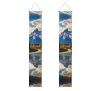 YYHWHJDE Grand Teton Bannière de porche imprimée parc national - Robuste, durable, lavable et réutilisable - Décoration de remise de diplôme pour fêtes, cérémonies, portes d'entrée