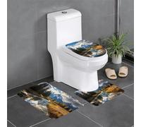 YYHWHJDE Grand Teton National Park Picture Tapis de sol antidérapant 3 pièces Tapis de salle de bain antidérapant durable
