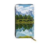 YYHWHJDE Grand Teton National Park Portefeuille en cuir de qualité pour filles et femmes 19 x 10,5 cm, Noir , Taille unique