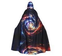 YYHWHJDE Grande cape à capuche avec nœud papillon et image d'énergie cosmique pour Halloween, sans fermeture éclair