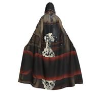YYHWHJDE Grande cape à capuche avec nœud papillon pour adulte - Dalmatien regardant la télévision - Sans fermeture éclair