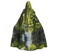 YYHWHJDE Grande cape à capuche avec nœud papillon pour adulte Motif saules au bord de l'étang