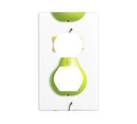 YYHWHJDE Grande poire avec nœuds imprimés - Panneau mural double prise électrique - Décoration résistante à la chaleur - 11,4 x 7 cm