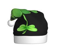 YYHWHJDE Green Clover Picture Chapeau de Noël pour adulte Design doux, léger et moelleux pour homme et femme