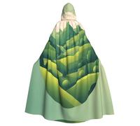 YYHWHJDE Green Hills In A Circle Prints Cape à capuche pour adulte est un poncho à capuche super grand, confortable et durable pour Halloween