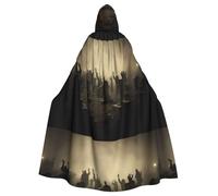 YYHWHJDE Hand Behind The Tombstone Pattern Cape à capuche pour adulte pour jeux de rôle, costumes de scène, fêtes Entretien facile