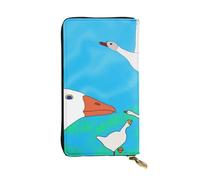 YYHWHJDE Happy White Goose Portefeuille long en cuir de qualité pour filles et femmes 19 x 10,5 cm, Noir , Taille unique