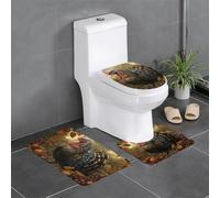 YYHWHJDE Harvest Turkey Lot de 3 tapis de sol antidérapants en forme de U pour toilettes fermement fixés, absorbants et durables, épais et confortables