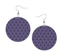YYHWHJDE Haunted Mansion Lot de 2 boucles d'oreilles rondes élégantes et légères pour femmes et filles, taille unique, cuir, sans pierre précieuse, blanc