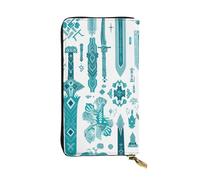 YYHWHJDE Helm of Awe Prints Portefeuille long en cuir de qualité conçu pour les filles et les femmes tendance 19 x 10,5 cm, Noir , Taille unique