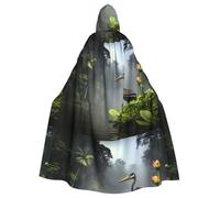YYHWHJDE Heron By The Lake Cape à capuche pour adulte Motif Halloween Pour jeux de rôle, costumes de scène, fêtes Entretien facile