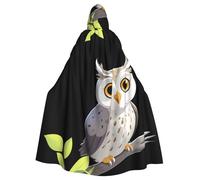 YYHWHJDE Hibou Chirping On A Willow Branch Imprimés Halloween Adulte Cape à Capuche Hommes et Femmes Vêtements Mantele Jeu de Rôle