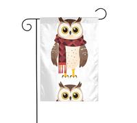 YYHWHJDE Hibou portant une écharpe - Drapeau de jardin - Décoration de cour - 30,5 x 45,7 cm - Pour jardin, terrasse, balcon