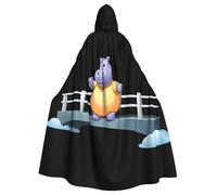 YYHWHJDE Hippo Crossing The Bridge Picture Cape à capuche pour adulte sans fermeture éclair, confortable pour les fêtes costumées