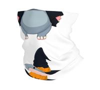 YYHWHJDE Hippopotame portant un chapeau de sorcière image extérieur multifonctionnel foulard de sport respirant absorbant la transpiration convient aux hommes et aux femmes