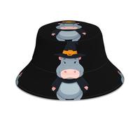 YYHWHJDE Hippopotame portant un chapeau de sorcière réfléchissant - léger, respirant et élégant - Noir