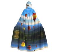 YYHWHJDE Hot Air Balloon In The Sky Picture Cape à capuche pour adulte pour jeux de rôle, costumes et fêtes à thème