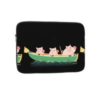 YYHWHJDE Housse de protection antichoc et portable pour ordinateur portable de 13" - Motif trois petits cochons qui rament un bateau - Pour homme et femme - Pour voyages d'affaires et utilisation