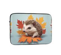 YYHWHJDE Housse de protection antichoc pour ordinateur portable de 10" - Motif petit hérisson sur feuille d'érable - Pour homme et femme, voyage d'affaires, bureau et usage quotidien