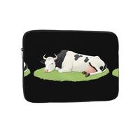 YYHWHJDE Housse de protection antichoc pour ordinateur portable de 10" - Motif vache qui fait la sieste sur l'herbe - Pour homme et femme, voyage d'affaires, bureau et usage quotidien