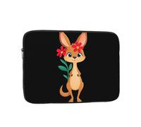 YYHWHJDE Housse de protection antichoc pour ordinateur portable de 15" - Motif petites fleurs rouges et kangourou - Pour homme et femme, voyage d'affaires, bureau et usage quotidien