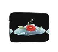 YYHWHJDE Housse de protection antichoc pour ordinateur portable de 17" - Motif petites fleurs rouges sur glace - Pour homme et femme, voyage d'affaires, bureau et usage quotidien