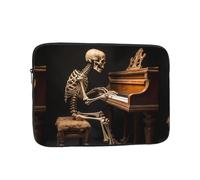 YYHWHJDE Housse de protection antichoc pour ordinateur portable de 17" - Motif squelette jouant du piano - Pour homme et femme, voyage d'affaires, bureau et usage quotidien