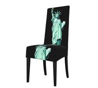 YYHWHJDE Housse de protection colorée pour chaise de salle à manger motif statue de la Reine Liberty - Doux, confortable, infroissable - Élastique qui s'adapte à la plupart des chaises sans accoudoirs