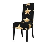YYHWHJDE Housse de protection pour chaise de salle à manger à double empilage avec étoiles à cinq branches - Doux, confortable, infroissable - Élastique - S'adapte à la plupart des chaises sans