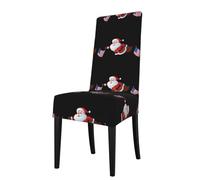 YYHWHJDE Housse de protection pour chaise de salle à manger avec motif drapeau du Père Noël - Doux, confortable, infroissable, élastique, s'adapte à la plupart des chaises sans accoudoirs