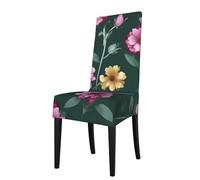 YYHWHJDE Housse de protection pour chaise de salle à manger, belle image de fleurs violettes, douce, confortable, nécessaire extensible pour la plupart des chaises sans accoudoirs