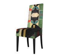 YYHWHJDE Housse de protection pour chaise de salle à manger motif chat art moderne du milieu du siècle - Doux, confortable, nécessaire extensible pour la plupart des chaises sans accoudoirs