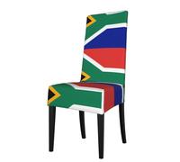 YYHWHJDE Housse de protection pour chaise de salle à manger - Motif drapeau de l'Afrique du Sud - Doux, confortable, infroissable - Élastique - S'adapte à la plupart des chaises sans accoudoirs
