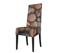 YYHWHJDE Housse de protection pour chaise de salle à manger Motif galets sur la plage - Doux, confortable, nécessaire extensible pour la plupart des chaises sans accoudoirs