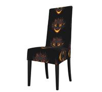 YYHWHJDE Housse de protection pour chaise de salle à manger Motif monstre flamboyant - Doux, confortable, infroissable - Élastique - S'adapte à la plupart des chaises sans accoudoirs