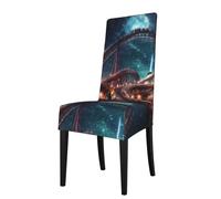 YYHWHJDE Housse de protection pour chaise de salle à manger Motif montagnes russes étoilées - Doux, confortable, nécessaire extensible pour la plupart des chaises sans accoudoirs