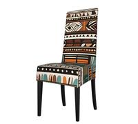 YYHWHJDE Housse de protection pour chaise de salle à manger Motif tribal africain Housse de protection souple confortable infroissable élastique s'adapte à la plupart des chaises sans accoudoirs