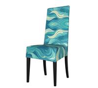 YYHWHJDE Housse de protection pour chaise de salle à manger, motif vagues de l'océan - Doux, confortable, nécessaire extensible pour la plupart des chaises sans accoudoirs