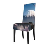 YYHWHJDE Housse de protection pour chaise de salle à manger Mt. Fuji au début du printemps, douce, confortable, infroissable, élastique, s'adapte à la plupart des chaises sans accoudoirs